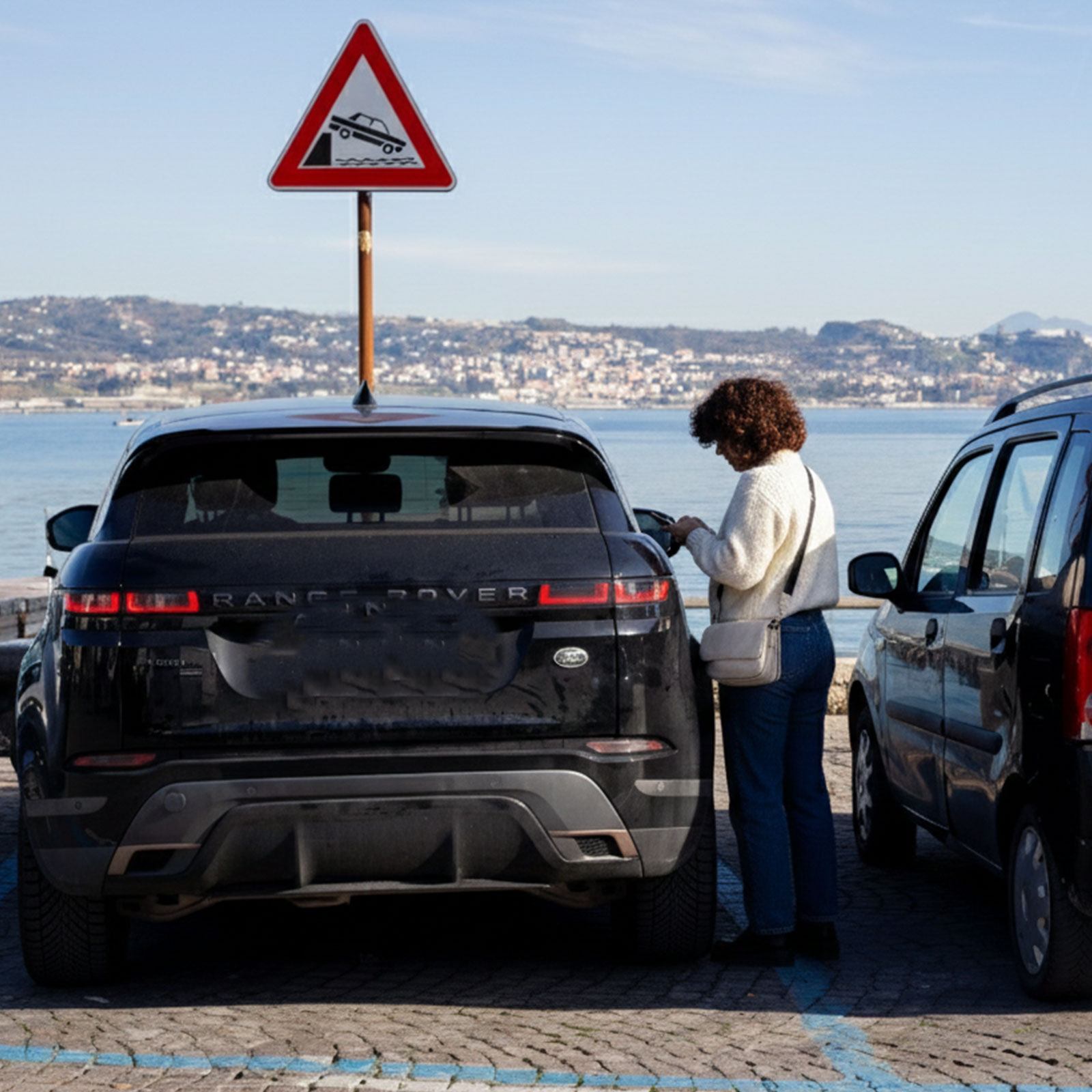 woman parked car use spotpay